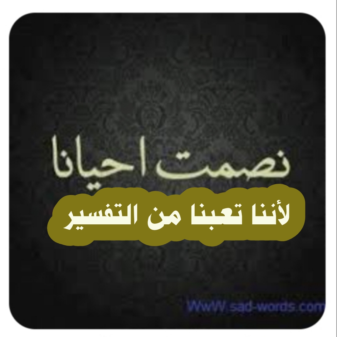 ((نصمت أحيانا لاننا تعبنا من التفسير ))