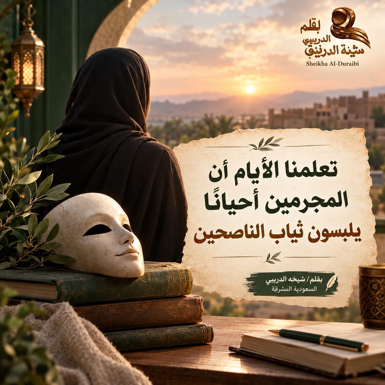 ( تعلمنا الأيام أن المجرمين أحيانًا يلبسون ثياب الناصحين )